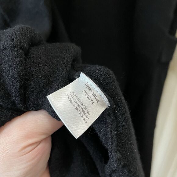 Twelfth Love Sweater Long Open Front Draped Cardigan Pockets Black Womens Size S - Picture 5 of 11